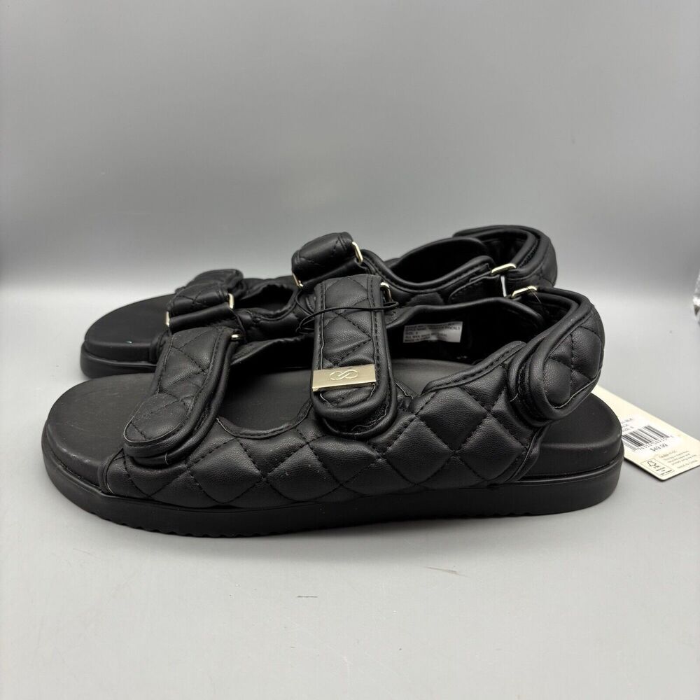 Calia‎ Sandals Women’s Size 8 Quilted Puffer Black Adjustable Comfort